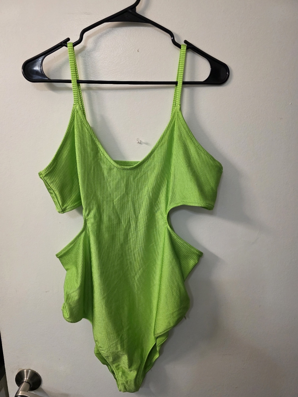 aerie Neon Lime Cutout One-Piece Swimsuit XXL